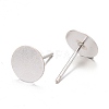 925 Sterling Silver Flat Pad  Stud Earring Findings STER-K167-045G-S-2