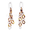 Acrylic Curb Chain Tassel Dangle Stud Earrings for Women EJEW-JE04767-01-4