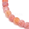 Natural Weathered Agate(Dyed) Round Beaded Stretch Bracelet BJEW-JB08363-07-5