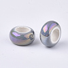 Electroplate Porcelain Beads PORC-T003-01-10-2