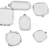 6Pcs 6 Styles 304 Stainless Steel Pendant Cabochon Settings STAS-TA0005-71P-2