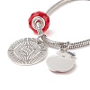 Alloy Apple Charm Bracelet with Glass Beaded BJEW-TA00199-5