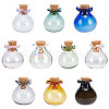   10Pcs 10 Colors Lucky Bag Shape Glass Cork Bottles Ornament AJEW-PH0004-64-3
