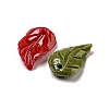 Synthetic Coral Dyed Leaf Charms CORA-Q034-02-2
