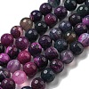 Faceted Natural Fire Crackle Agate Beads Strands G-F447-12mm-N05-2