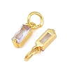 Brass Micro Pave Cubic Zirconia Charms ZIRC-F111-03G-13-2