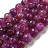 Faceted Natural Dragon Veins Agate Beads Strands X-G-F447-12mm-L02-1