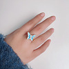 Alloy Enamel Rotatable Cuff Open Rings FS-WGEC271-01-1