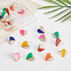 SUPERFINDINGS Resin & Wood Stud Earrings EJEW-FH0001-02-5