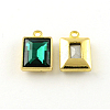 Rectangle Faceted Glass Pendants TIBE-Q050-190G-LF-1