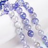 Round Natural Electroplated Blue Agate Beads G-P447-A01-01-4