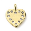 Rack Plating Brass Micro Pave Cubic Zirconia Pendants KK-C019-12G-02-1