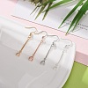 12Pairs 4 Colors Brass Real 18K Gold & Rose Gold & Platinum & Silver Plated Earring Hooks KK-LS0001-16-6