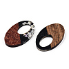 Opaque Resin & Walnut Wood Pendants RESI-N039-62B-2