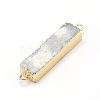 Natural Druzy Crystal Rectangle Links Connectors G-P090-13-3
