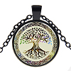 Picture Glass Pendant Necklaces NJEW-O111-024B-1