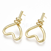 Brass Stud Earrings X-KK-S348-372-1