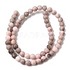 Natural Pink Zebra Jasper Beads Strands X-G-P231-01-6mm-4
