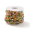 Colorful Cat Eye Flat Round & Plastic Pearl Beaded Chains CHC-G017-13G-1-3