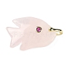 Natural Rose Quartz Carved Pendants G-G460-01G-07-1