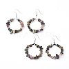 Natural & Synthetic Mixed  Gemstone Dangle Earrings EJEW-E255-D-2