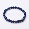Natural Lapis Lazuli(Dyed) Beaded Stretch Bracelets BJEW-F202-04-1