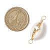 Natural Cowrie Shell Copper Wire Wrapped Shell Shape Connector Charms PALLOY-JF02939-03-2