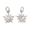 Rack Plating Brass Micro Pave Clear Cubic Zirconia Charms KK-Z026-06P-1