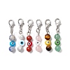 Natural Stone & Handmade Evil Eye Lampwork Beads Pendant Decoration HJEW-PH01408-1