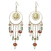 Golden 304 Stainless Steel Sun Chandelier Earrings EJEW-JE05674-01-1