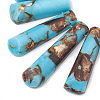Assembled Bronzite and Synthetic Turquoise Beads Strands G-S326-007-3