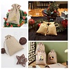 Polyester Imitation Burlap Packing Pouches Drawstring Bags ABAG-BBC0001-02B-03-7