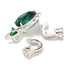 Brass Micro Pave Clear Cubic Zirconia Fold Over Clasps KK-U037-16P-01-2