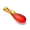 Gradient Color Baking Paint Transparent Glass Pendants PALLOY-JF04418-02-3