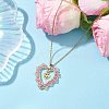 Seed Beads & Glass Heart Pendant Necklaces NJEW-MZ00043-2