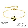 304 Stainless Steel Sport Ball Link Bracelets for Women WG444BD-04-1