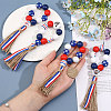 SUPERFINDINGS Independence Day Wood Bead Napkin Rings AJEW-FH0003-52-3