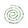 Handmade Electroplate Glass Faceted Rondelle Beaded Chains AJEW-JB01137-05-2