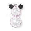 Glass Seed Beaded Snowman Pendants PALLOY-MZ00888-2