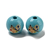 Printed Wood European Beads WOOD-L020-D08-1