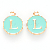 Golden Plated Alloy Enamel Charms ENAM-S118-05L-1