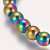 Electroplated Non-magnetic Synthetic Hematite Beaded Stretch Bracelet BJEW-P215-01-6mm-2