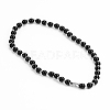Stainless Steel Black Imitation Pearl Necklaces for Unisex  ON2118-1