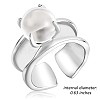 Rhodium Plated 925 Sterling Silver Open Cuff Ring JR900A-3