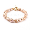 Natural Baroque Pearl Keshi Pearl Beaded Bracelets Sets BJEW-JB05326-5
