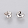 Platinum Color Ringent Round Brass Crimp Beads Covers X-EC266-NF-2