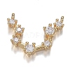 Brass Micro Clear Cubic Zirconia Charms ZIRC-F120-019G-12-1