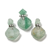 Rhombus Natural Strawberry Quartz Perfume Bottle Pendants G-H241-01F-P-1