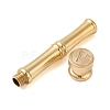 Golden Tone Brass Wax Seal Stamp Head with Bamboo Stick Shaped Handle STAM-K001-05G-V-2