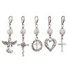 Alloy Angel & Cross Pendant Decoration HJEW-JM02197-1